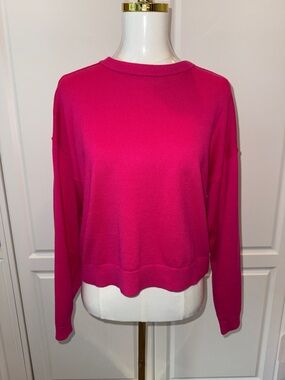 J Crew Women's Crewneck Sweater in Bright Fuchsia